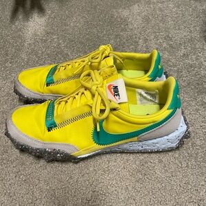 Nike Waffle Racer Crater Shoes Womens 8 Yellow Roma Green Sneakers CT1983-701